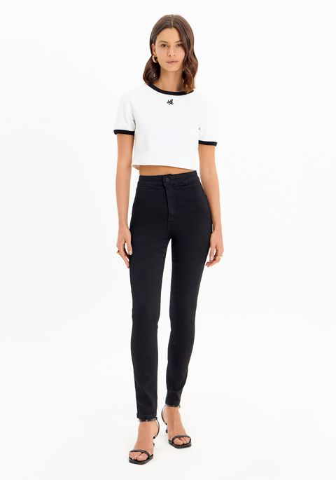 Calça Jeans Jegging Com Cintura Super Alta