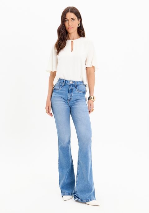 Calça Jeans Flare Minerva Com Cintura Super Alta