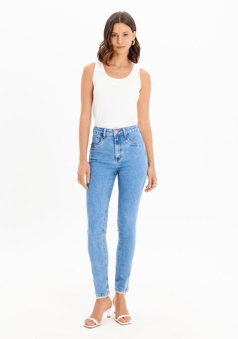 Calça Jeans Héstia Skinny Com Cintura Super Alta