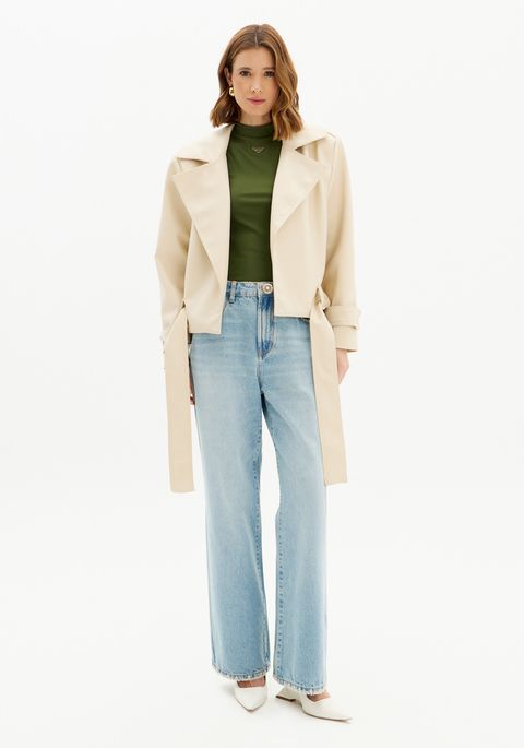 Calça Jeans Full Length Cintura Super Alta