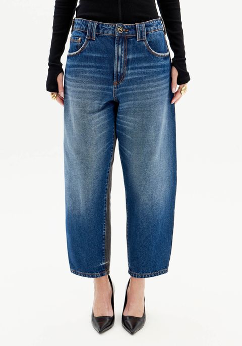 Calça Jeans Baggy Com Cintura Super Alta
