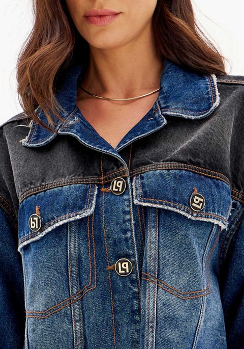 Jaqueta Jeans Cropped Com Botões