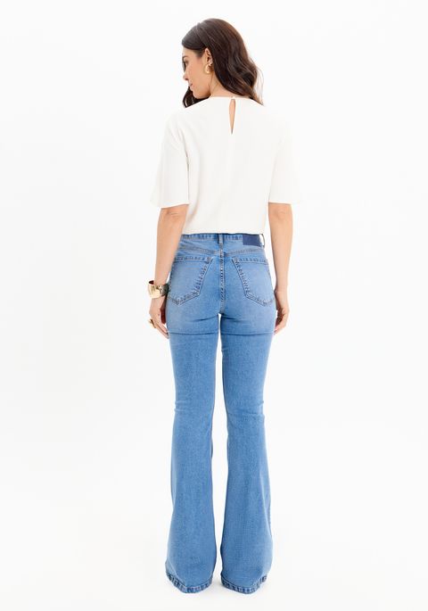Calça Jeans Flare Minerva Com Cintura Super Alta