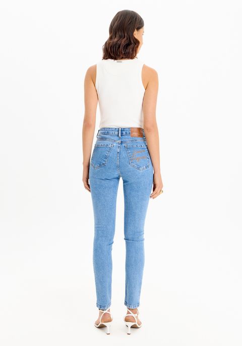 Calça Jeans Héstia Skinny Com Cintura Super Alta