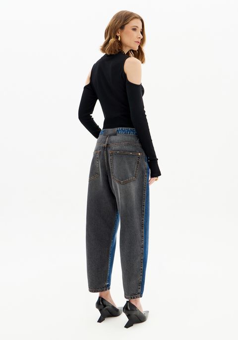 Calça Jeans Baggy Com Cintura Super Alta