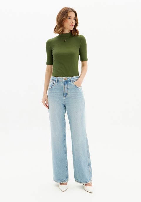Calça Jeans Full Length Cintura Super Alta