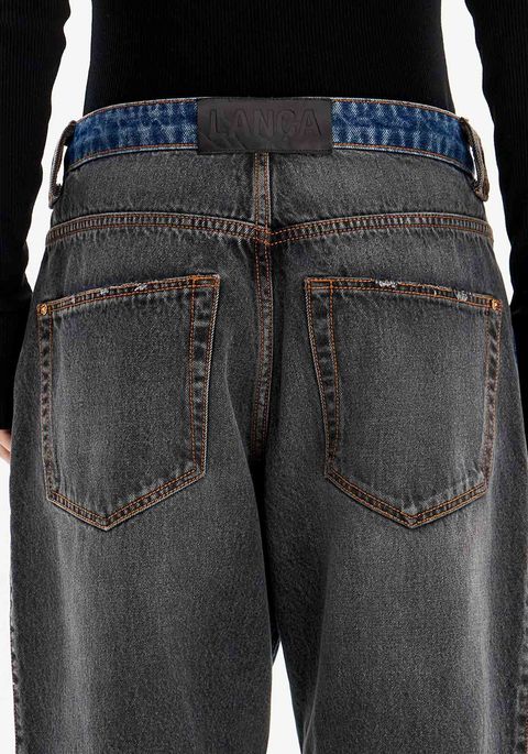 Calça Jeans Baggy Com Cintura Super Alta