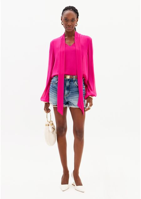 Short Jeans Relaxed Cintura Alta