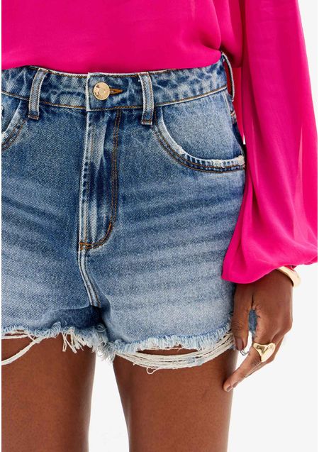 Short Jeans Relaxed Cintura Alta