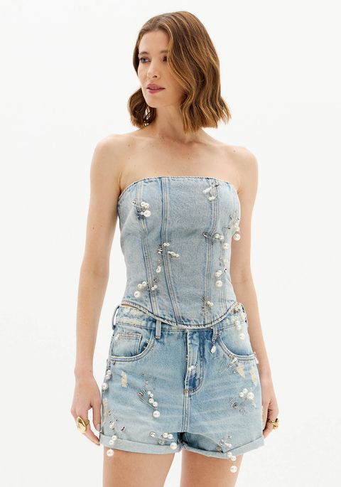 Short Jeans Relaxed Com Cintura Super Alta