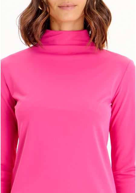 Blusa Básica Gola Alta Mangas Longas