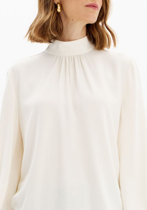 Blusa Manga Longa Bufante Com Gola Alta