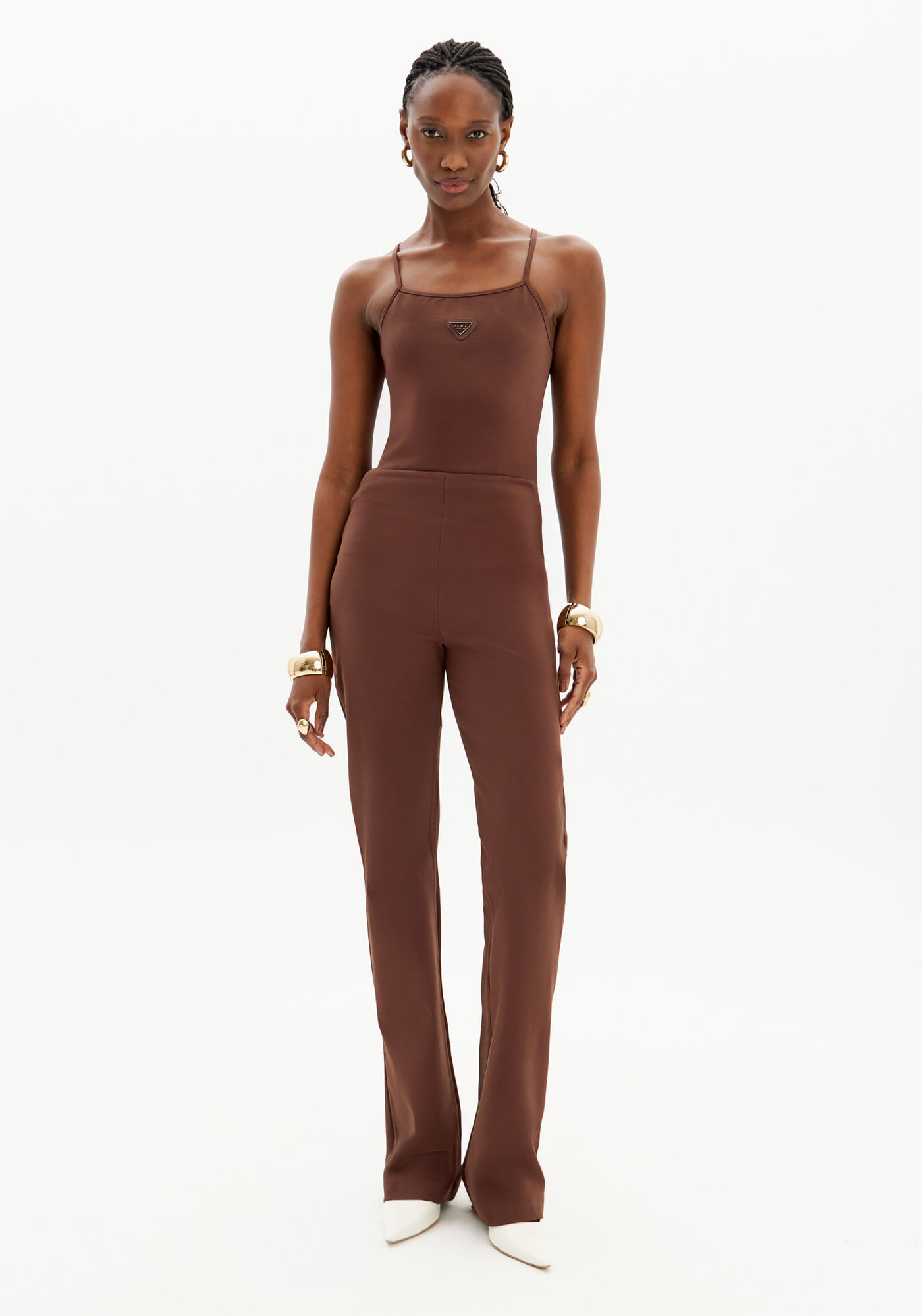 Calça Slim Básica Cintura Alta