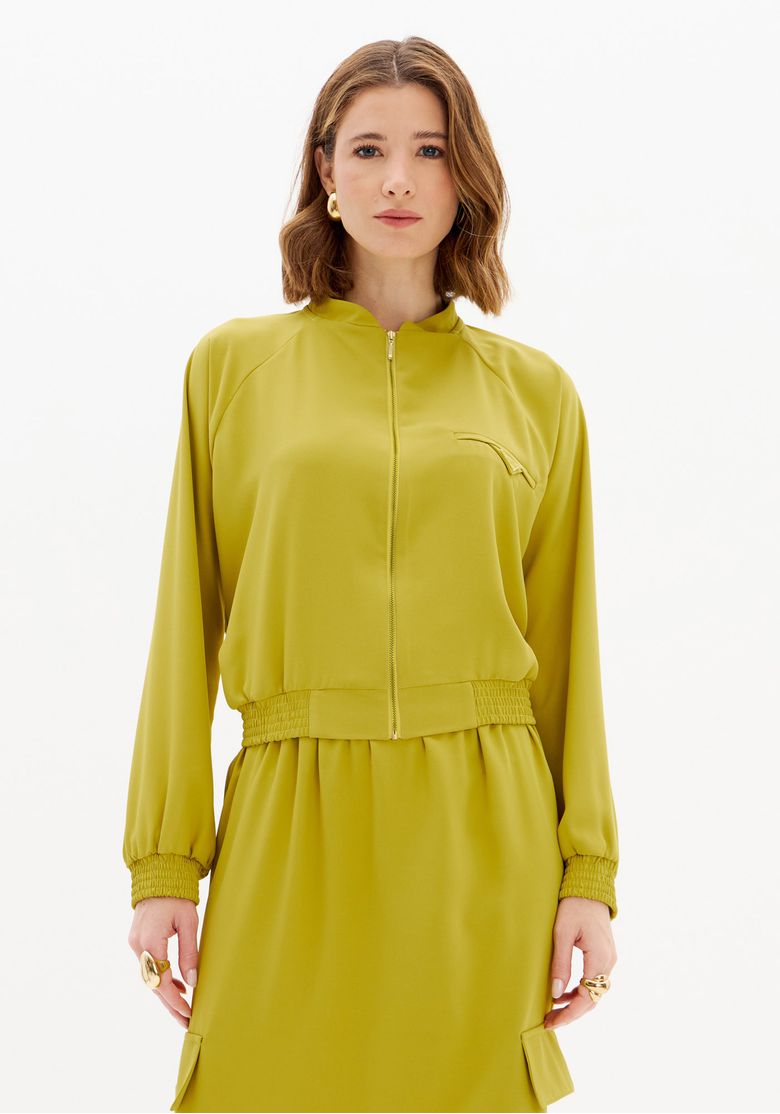 Jaqueta Bomber Com Bolso E Zíper - Lança Perfume