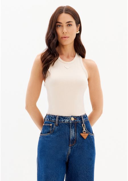Blusa Regata Canelada Nadador Placa