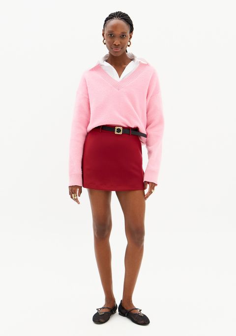 Short Saia Cintura Alta Com Cinto
