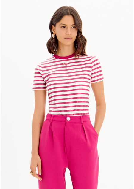 Blusa T-shirt Baby Look Placa Manga Curta
