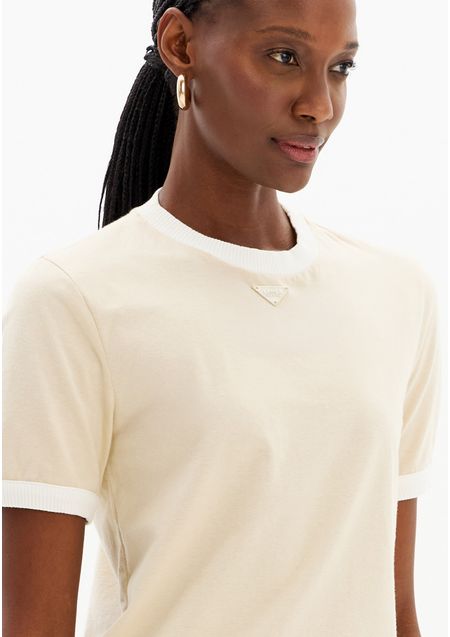 Blusa T-shirt Baby Look Com Placa