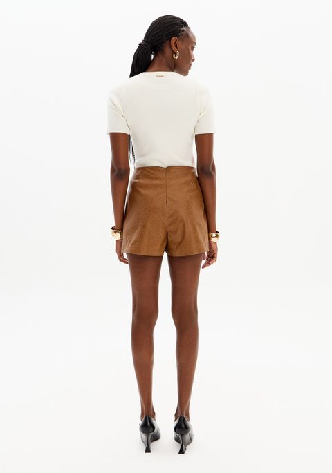 Short Descolado Pu Cintura Alta