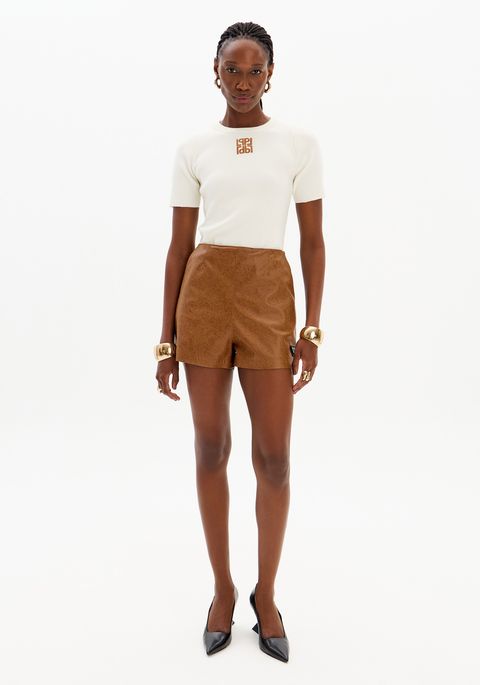 Short Descolado Pu Cintura Alta