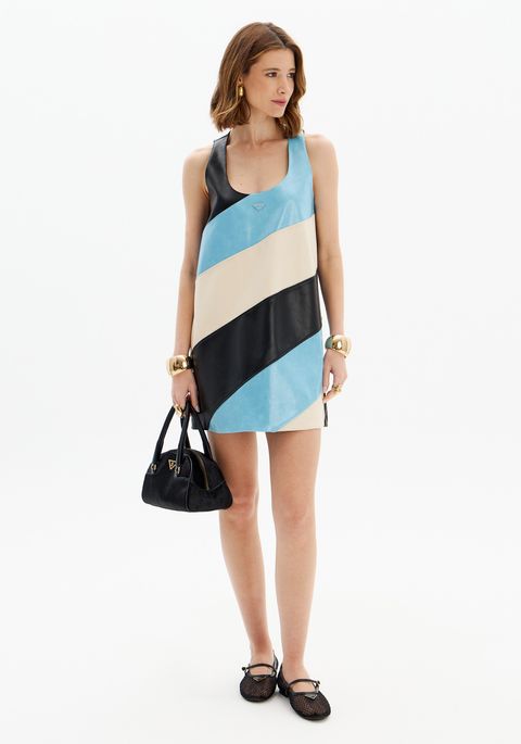 Vestido Curto Pu Mosaico