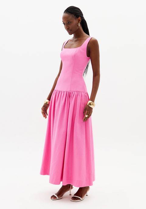 Vestido Super Midi Com Alças Largas