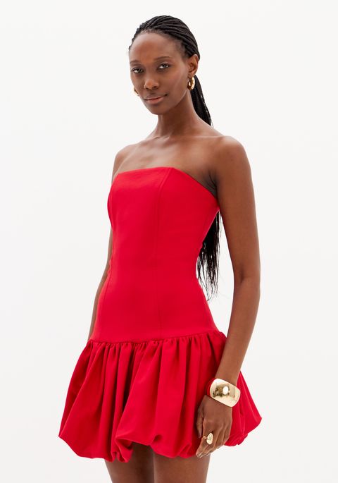 Vestido Curto Balonê Sem Alças