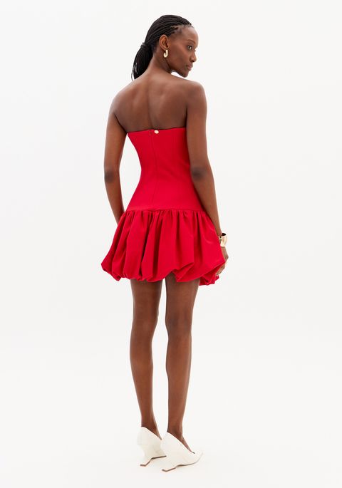 Vestido Curto Balonê Sem Alças