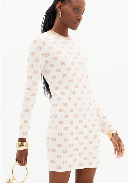 Vestido Curto Tricot Mangas Longas Signature