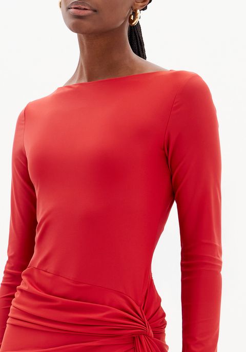 Vestido Longo Com Fenda E Torção