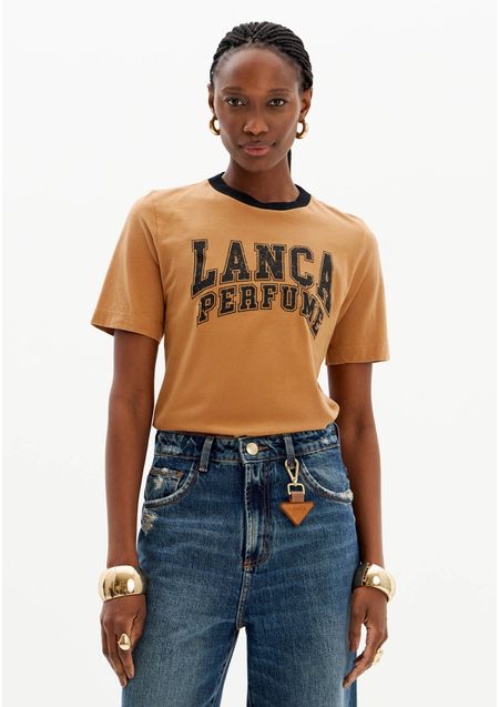 Blusa T-shirt Manga Curta Estampa Lança Perfume