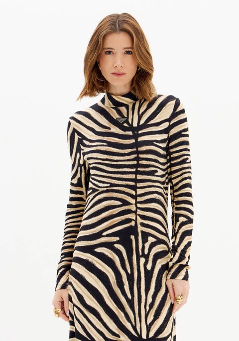 Vestido Manga Longa Gola Alta Sleep Dress