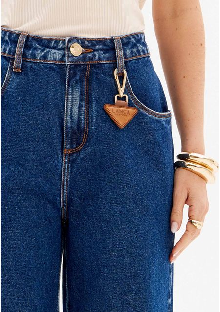 Calça Jeans Com Cintura Super Alta Wide Leg