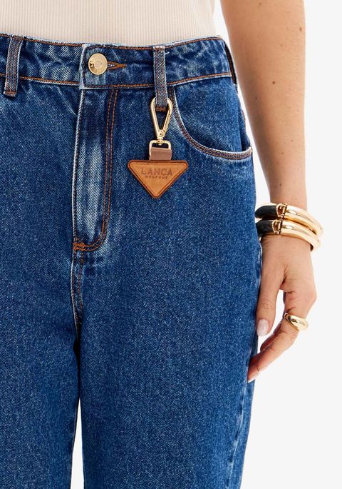 Calça Jeans Luna Mom Com Cintura Super Alta E Chaveiro