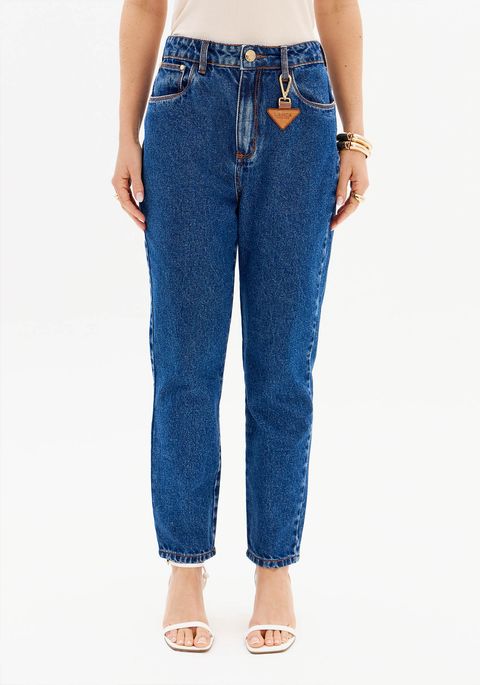Calça Jeans Luna Mom Com Cintura Super Alta E Chaveiro