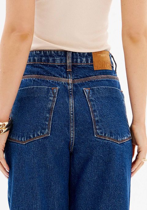 Calça Jeans Com Cintura Super Alta Wide Leg