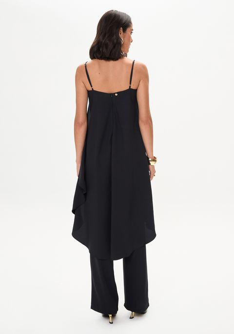 Calça Alfaiataria Full Length Com Bolsos