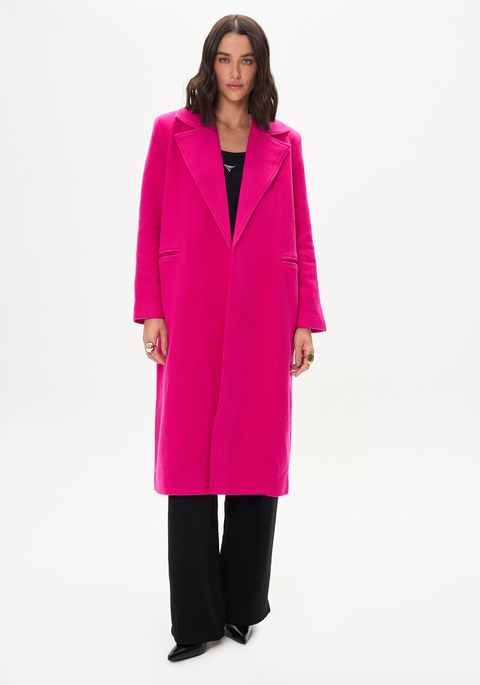 Trench Coat Lã Batida Com Faixa