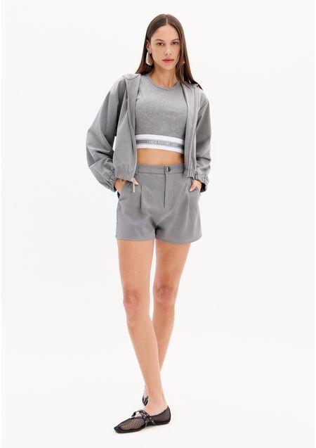 Short Jeans Comfort Cintura Alta Alfaiataria