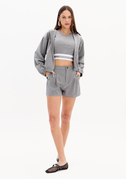 Short Jeans Comfort Cintura Alta Alfaiataria