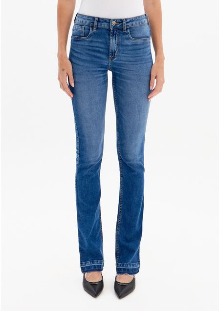 Calça Jeans Com Cintura Alta Boot Cut