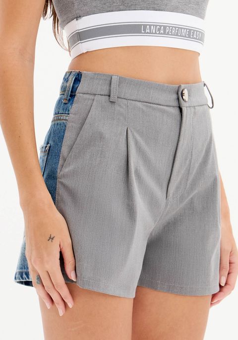 Short Jeans Comfort Cintura Alta Alfaiataria