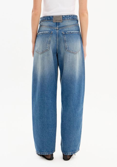 Calça Jeans Baggy Cintura Alta Alfaiataria