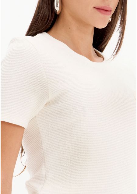 Blusa Mangas Curtas Decote Redondo