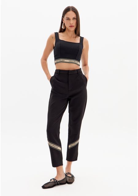 Calça Carrot Cintura Alta Gorgurão