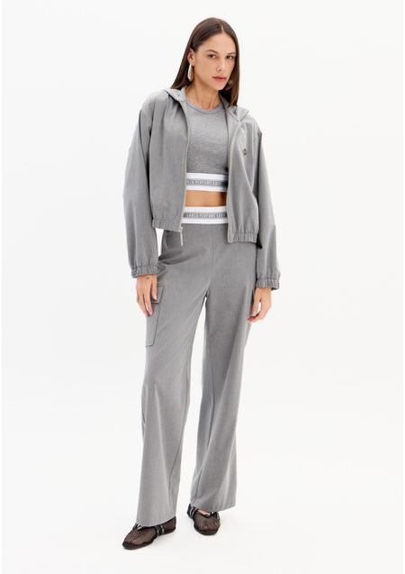 Calça Wide Leg Cintura Alta Elástico Personalizado