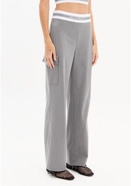 Calça Wide Leg Cintura Alta Elástico Personalizado
