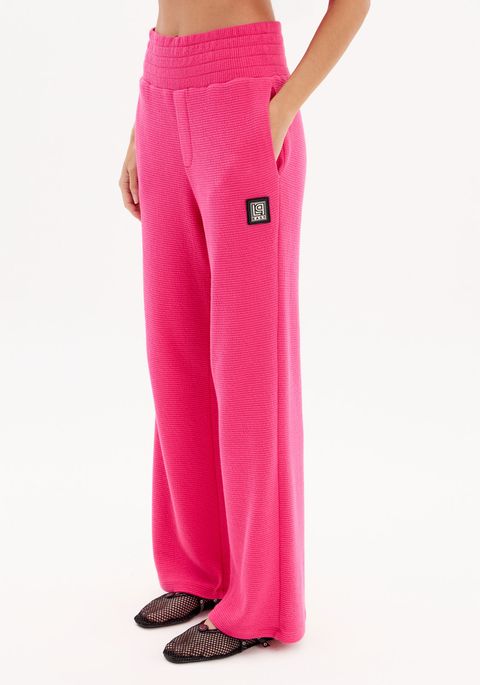 Calça Wide Leg Cintura Alta Texturizada