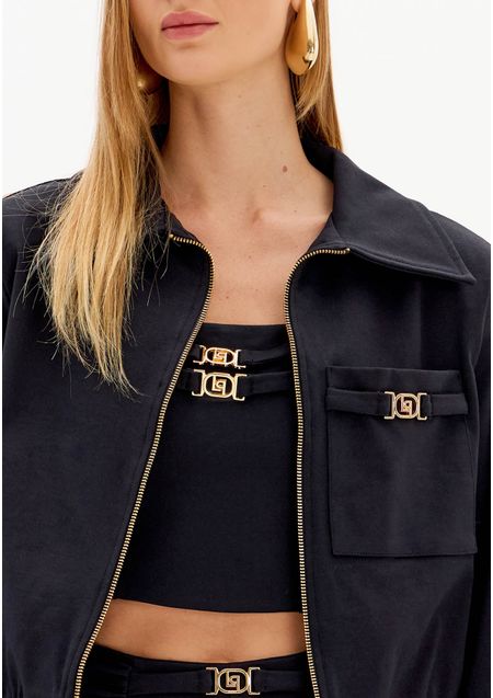 Jaqueta Bomber Com Bolso E Aviamento