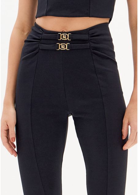 Calça Legging Cintura Alta Com Metal